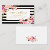 Carte d'insertion de registre mariage rose or rayé (Devant / Derrière)