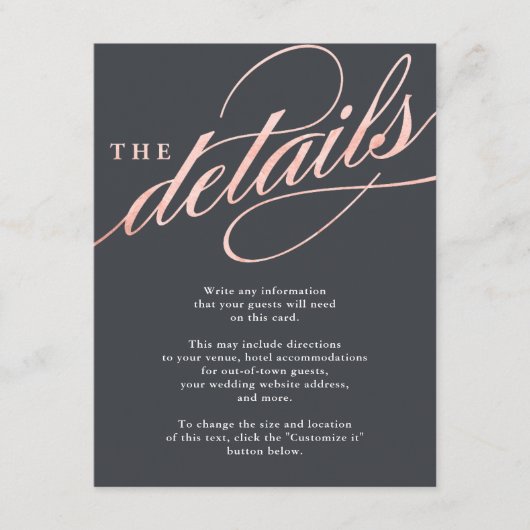 Carte d'insertion de script or Rose simple et mode (Devant)