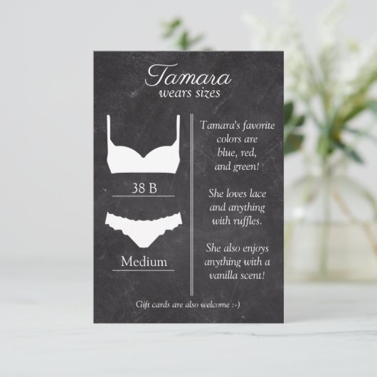 Carte d'insertion de tableau noir de taille de lin (Debout devant)