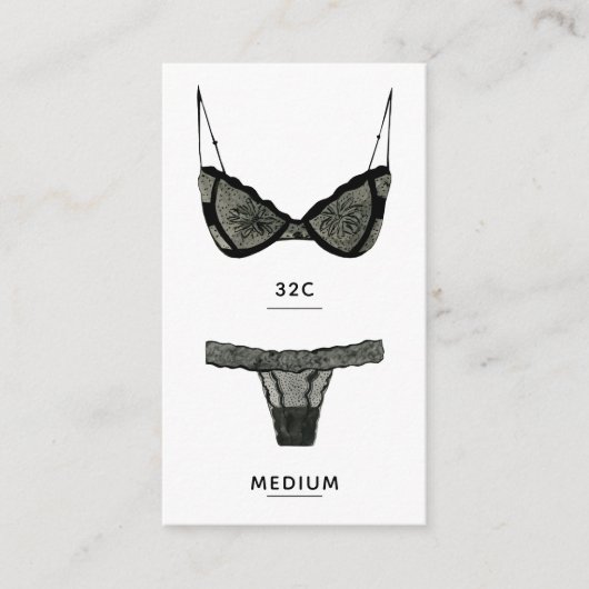 Carte d'insertion de taille de lingerie (Devant)