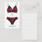 Carte d'insertion de taille de lingerie (Devant / Derrière)
