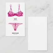 Carte d'insertion de taille de lingerie (Devant / Derrière)