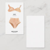 Carte d'insertion de taille de lingerie Blush (Devant / Derrière)