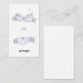 Carte d'insertion de taille de lingerie nuptiale (Devant / Derrière)