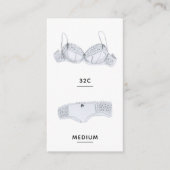 Carte d'insertion de taille de lingerie nuptiale (Devant)