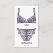 Carte d'insertion de taille de lingerie violette (Devant)