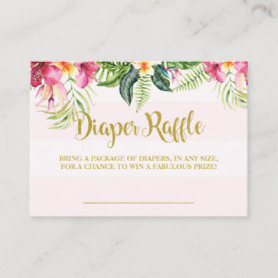 Carte d'insertion de tombola de couche-culotte de