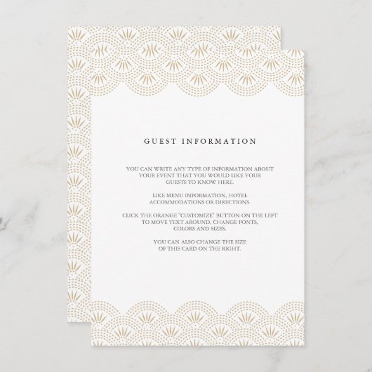Carte d'insertion Deco Seigaiha Mariage (Devant / Derrière)