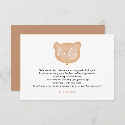 Carte d'insertion d'écran de douche à oreille (Devant / Derrière)