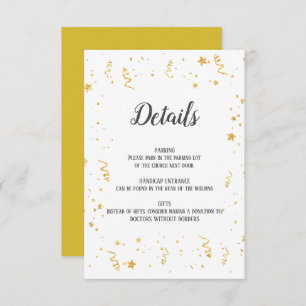 Carte d'insertion des détails de la célébration Go