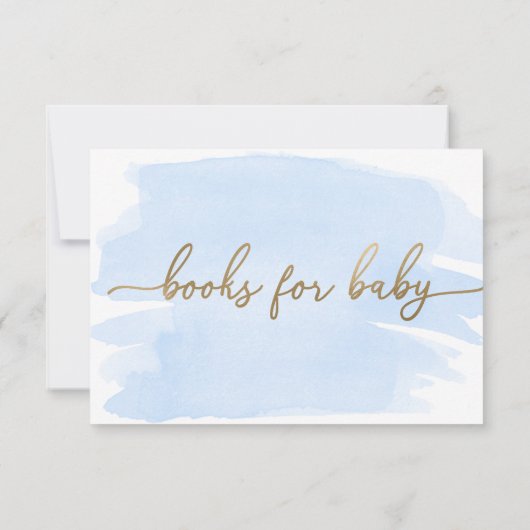 Carte d'insertion des livres d'aquarelle bleue (Dos)