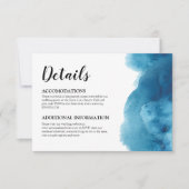 Carte d'insertion détails aquarelle vague bleue oc (Devant)