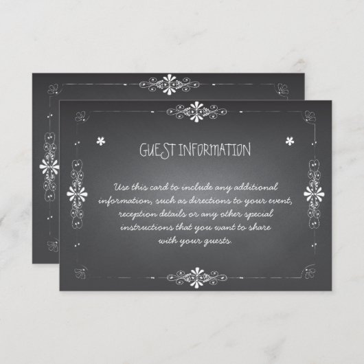 Carte d'insertion d'informations du Mariage du tab (Devant / Derrière)