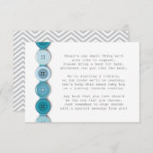 Carte d'insertion du Baby shower Bouton Cute (Devant / Derrière)
