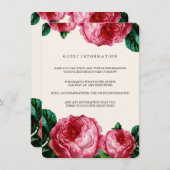 CARTE D'INSERTION DU MARIAGE DE DÉCOUPAGE FLORALE (Devant / Derrière)