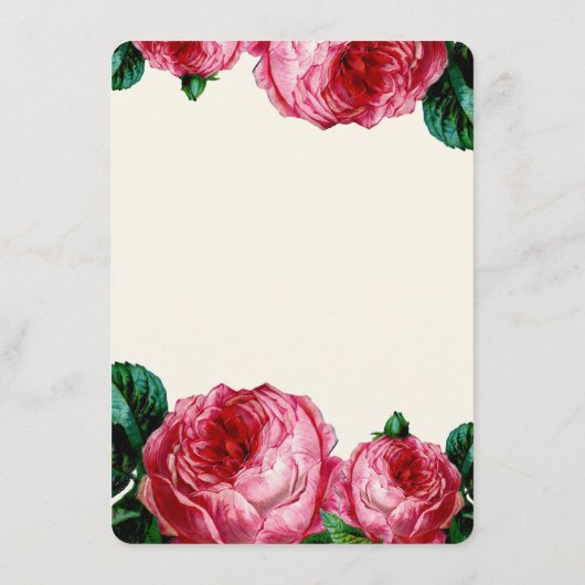 CARTE D'INSERTION DU MARIAGE DE DÉCOUPAGE FLORALE (Dos)