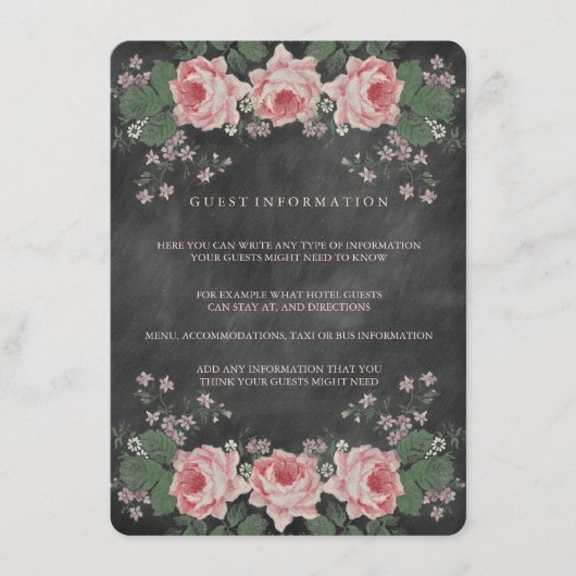 CARTE D'INSERTION DU MARIAGE DU CLASSEUR FLORAL vi (Devant)