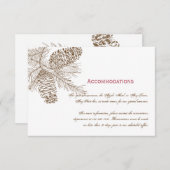 Carte d'insertion du Mariage Nature Pine Cone (Devant / Derrière)