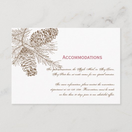 Carte d'insertion du Mariage Nature Pine Cone (Devant)