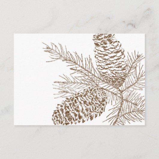Carte d'insertion du Mariage Nature Pine Cone (Dos)