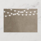 Carte d'insertion du Mariage Taupe String Lights (Devant)