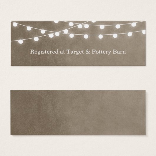 Carte d'insertion du Mariage Taupe String Lights (Devant & derrière)