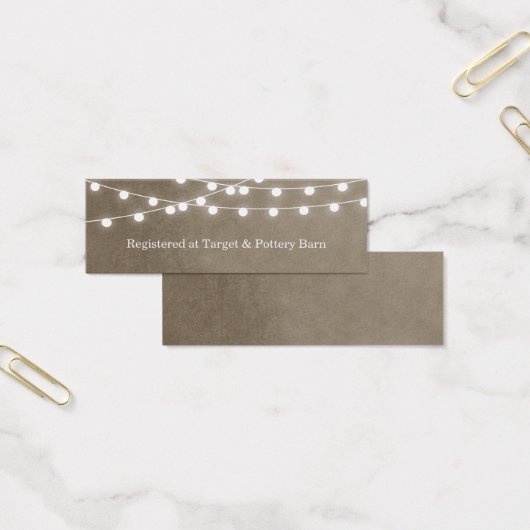 Carte d'insertion du Mariage Taupe String Lights (Bureau)