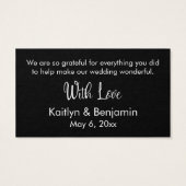 Carte d'insertion du Merci Mariage noir Favor (Dos)