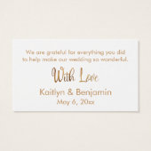 Carte d'insertion du Merci Mariage Or Favor (Dos)