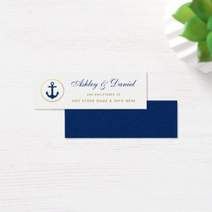 Carte d'insertion du registre d'or bleu mariage