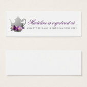 Carte d'insertion du registre violet de la fête du (Devant & derrière)