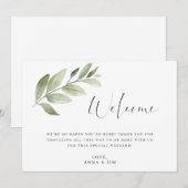 Carte d'insertion du sac de bienvenue mariage (Devant / Derrière)