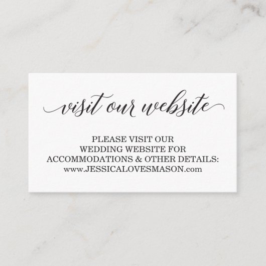 Carte d'insertion du site Web mariage - Script cla (Devant)