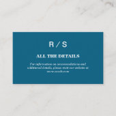 Carte d'insertion élégante à monogramme bleu class (Devant)