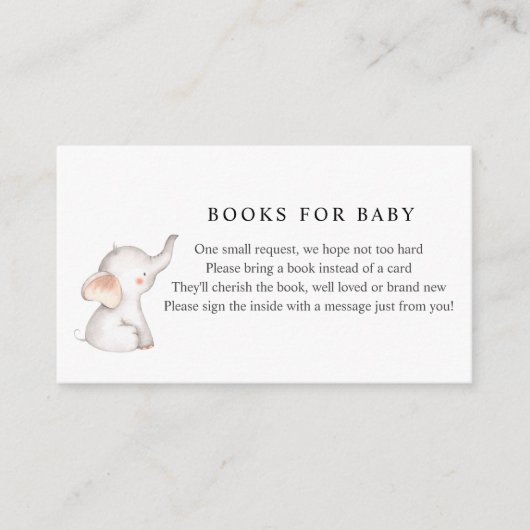 Carte d'insertion Elephant Books for Baby (Devant)