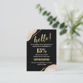 Carte d'insertion en or noir professionnel Merci (Debout devant)