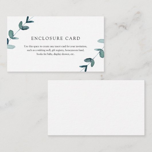 Carte d'insertion Eucalyptus (Devant / Derrière)