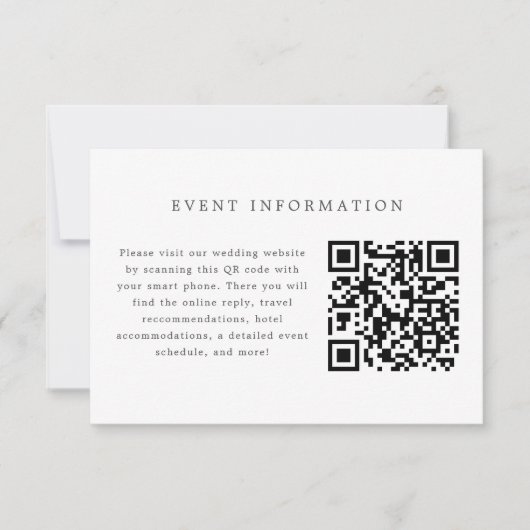Carte d'insertion Faire-part de mariage verte et b (Devant)