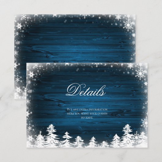 Carte d'insertion Flocon de neige hivernal Détails (Devant / Derrière)