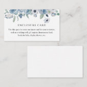 Carte d'insertion florale bleue (Devant / Derrière)