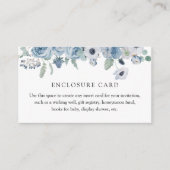 Carte d'insertion florale bleue (Devant)