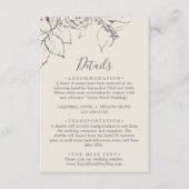 Carte d'insertion florale dorée à détails crème et (Devant)