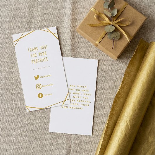 Carte d'insertion géométrique or pour les commande