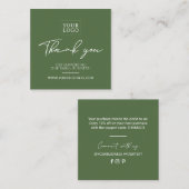 Carte d'insertion Green Simple Modern Business Mer (Devant / Derrière)