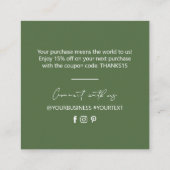 Carte d'insertion Green Simple Modern Business Mer (Dos)