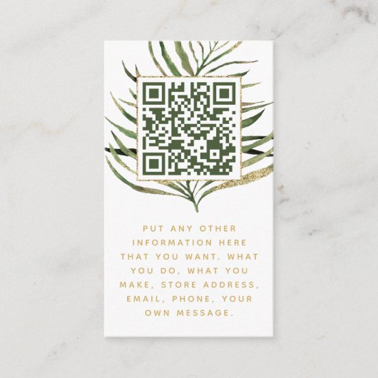 Carte d'insertion Leaf et QR Code pour les command (Devant)