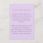 Carte d'insertion Lilac Simple Mariage (Devant)