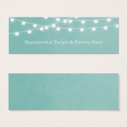 Carte d'insertion Mariage Aqua String Lights (Devant & derrière)