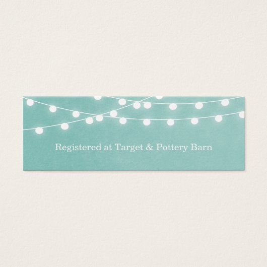 Carte d'insertion Mariage Aqua String Lights (Devant)