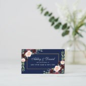 Carte d'insertion mariage Burgundy Floral (Debout devant)